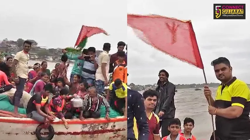 નર્મદા મૈયા સદાય બે કાંઠે વહેતી રહે તે માટે માછીમાર સમાજે કરી વિશેષ પૂજા