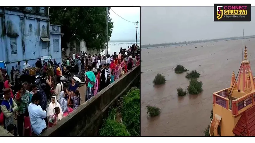 ભરૂચ : નર્મદાના ધસમસતા પ્રવાહને જોવા માટે ફૂરજા વિસ્તારમાં લોકોનો મેળાવડો