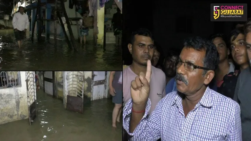 અંકલેશ્વરના એશિયાડ નગર વિસ્તારમાં પાણીનો ભરાવો