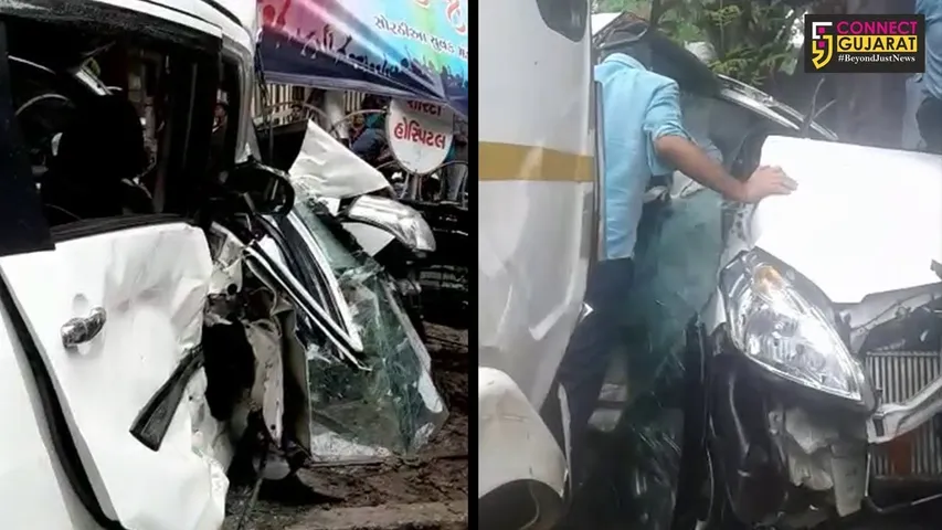 સુરત :  મજુરાગેટ વિસ્તારમાં ડમ્પર અને કાર  વચ્ચે અકસ્માત