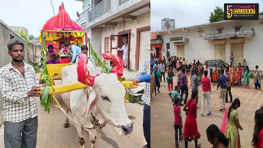 કરજણના મિયાગામમાં જૈન સમાજ દ્વારા યોજાઇ શોભાયાત્રા