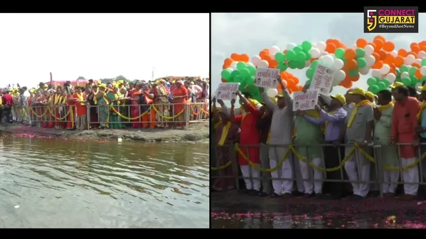 રાજકોટ : વડાપ્રધાન નરેન્દ્ર મોદીના ૬૯માં જન્મદિવસ નિમિતે આજી ડેમના નીરના કરાયાં વધામણા