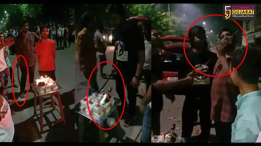 સુરત : જાહેર રસ્તા પર દારૂ સાથે બર્થ ડેની ઉજવણી : ચાર આરોપી ઝડપાયાં