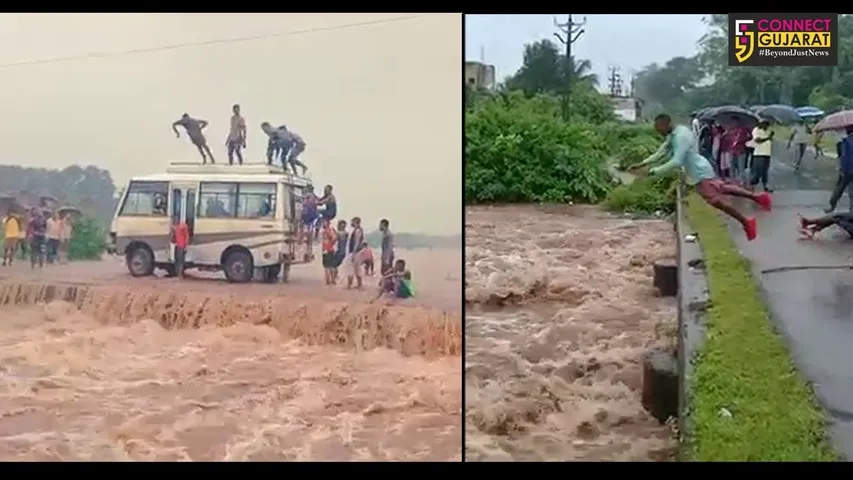 જુનાગઢ : સાસણના સિદ્દી કોમના લોકોએ લગાવી વહેતી નદીમાં છલાંગ