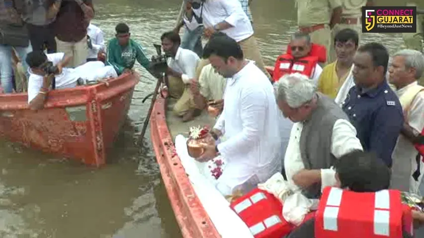 સ્વ. અરૂણ જેટલીના અસ્થિનું કરનાળી ત્રિવેણી સંગમ ખાતે કરાયું વિસર્જન