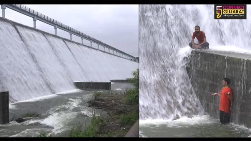 રાજકોટ : આજી ડેમ છ દિવસથી ઓવરફલો, શહેરીજનો માણી રહયાં છે મોજ