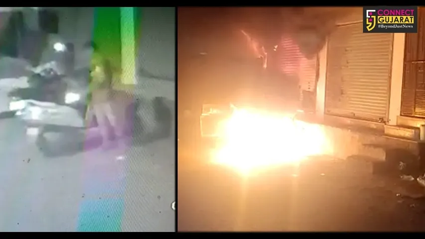 સુરત : પાંડેસરામાં અસામાજિક તત્વોએ બાઇક સળગાવી, સમગ્ર ઘટના સીસીટીવીમાં કેદ