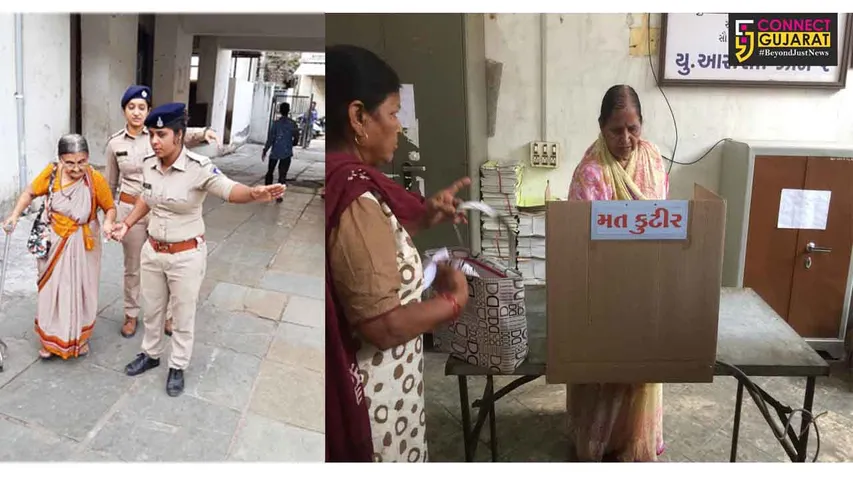 વડોદરા : પોલીસકર્મીઓની માનવતા, વડીલોને મતદાનમાં કરી મદદ 