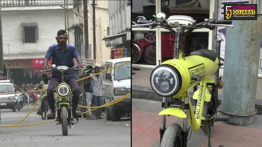 નવસારી : આ બાઇકને 6 કલાક ચાર્જ કરવાથી ચાલે છે 60 કીમી