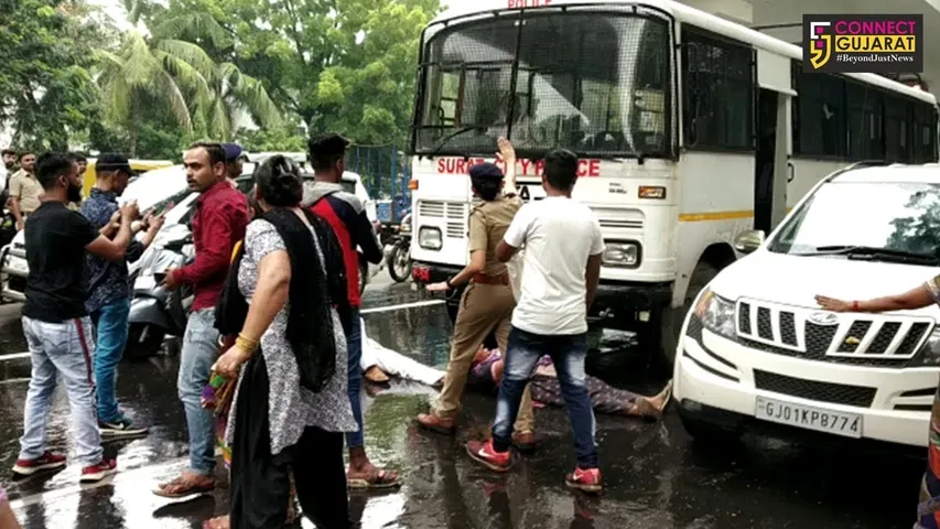 સુરત : કોર્ટની બહાર જ પોલીસ કર્મીઓ અને આરોપીના સગાઓ વચ્ચે ઝપાઝપી