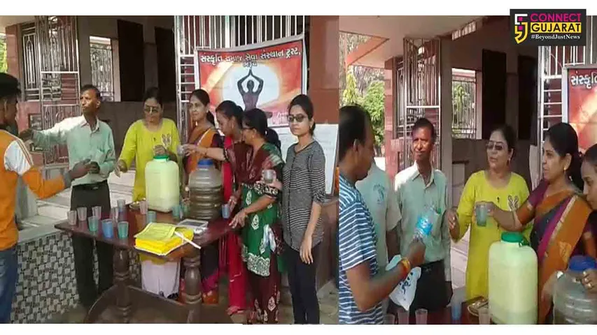 ભરૂચના લિંક રોડ પર આવેલા સંકટ મોચન હનુમાન મંદિરે ઉકાળાનું વિતરણ