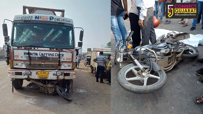 અંકલેશ્વર:નેશનલ હાઇવે પર ટ્રક અને બાઇક વચ્ચે ગમ્ખ્વાર અકસ્માત,૧નું મોત