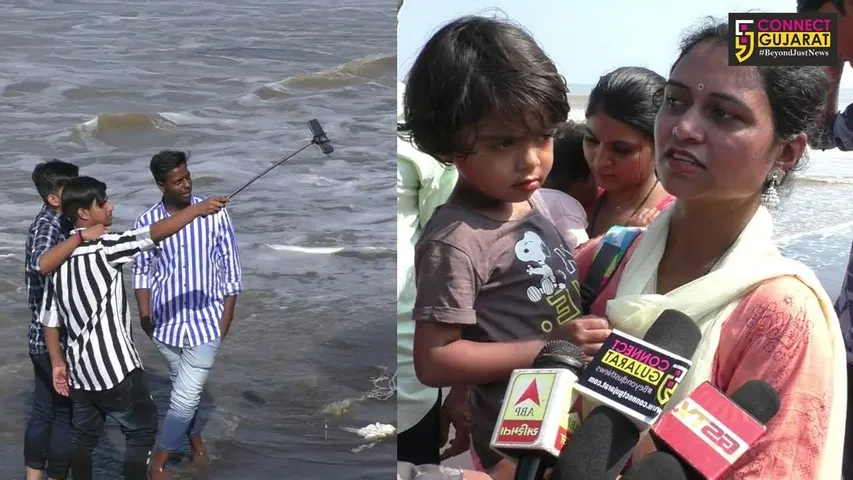 વલસાડ :  દરિયો એક પણ સ્વરૂપ અનેક : સૌરાષ્ટ્રમાં તોફાની જયારે તીથલમાં  જોવા મળી રહયો છે શાંત