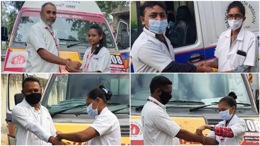 ભરૂચ : કોરોના વોરિયર્સ તરીકે કાર્યરત જિલ્લાભરમાં 108ના કર્મીઓએ કરી રક્ષાબંધનની વિશેષ ઉજવણી