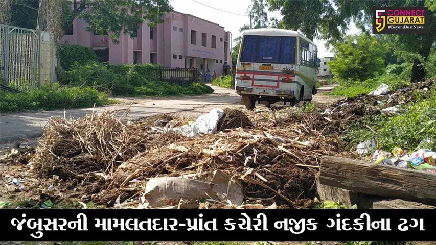 ભરૂચ : જંબુસરમાં સરકારી કચેરીઓ નજીક જોવા મળ્યા ગંદકીના ઢગ, કચેરીએ આવતા અરજદારો પરેશાન