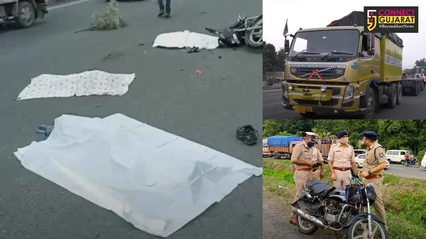 વલસાડ : ટ્રક અને બાઇક વચ્ચે અકસ્માતમાં 4 લોકોના મોત, 9 માસની બાળકીનો ચમત્કારિક બચાવ