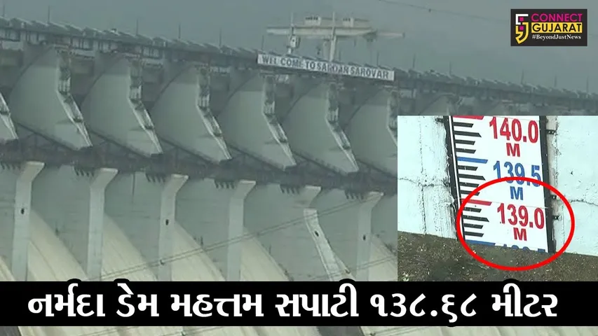 નર્મદા : નર્મદા ડેમ સીઝનમાં પ્રથમ વખત પુર્ણ સપાટીએ, નદીમાં છોડાય રહયું છે પાણી