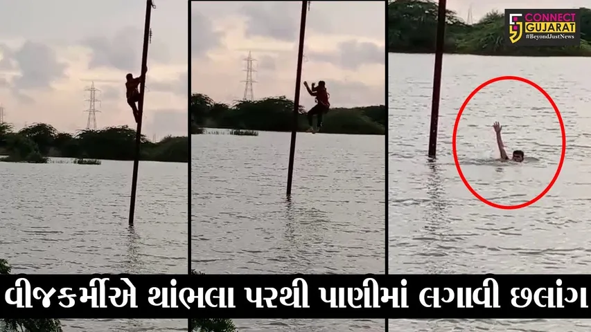 કચ્છ : મુંદ્રાના વીજ કર્મીનો જીવના જોખમે વીજપોલ પર કામ કરતો વિડિયો વાયરલ