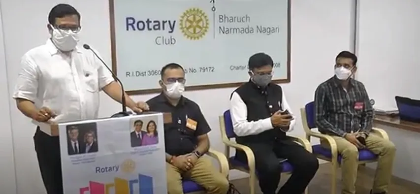 રોટરી ક્લબ ઓફ ભરૂચ નર્મદા નગરીની ડિસ્ટ્રિક્ટ ગવર્નરે મુલાકાત લીધી