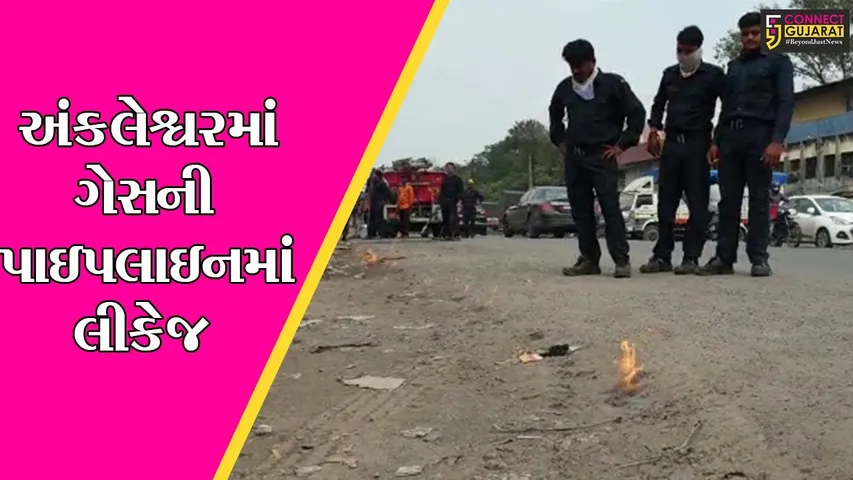 અંકલેશ્વર : એશિયન પેઇન્ટ ચોકડી પાસે ગેસલાઇન લીકેજ થતાં આગ ફાટી નીકળી