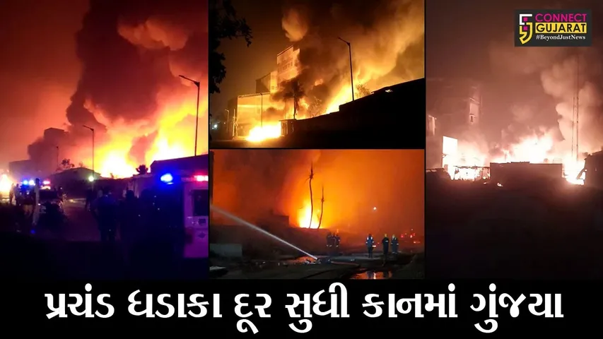 અમદાવાદ : વટવા વીંઝોલ જીઆઇડીસીમાં ત્રણ કેમિકલ કંપનીમાં ભયંકર આગ