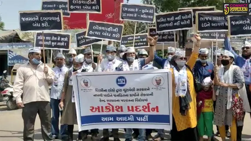 આમ આદમી પાર્ટીનું પ્રદર્શન, દિલ્લીમાં કઠપૂતળી બનવાનો ભય