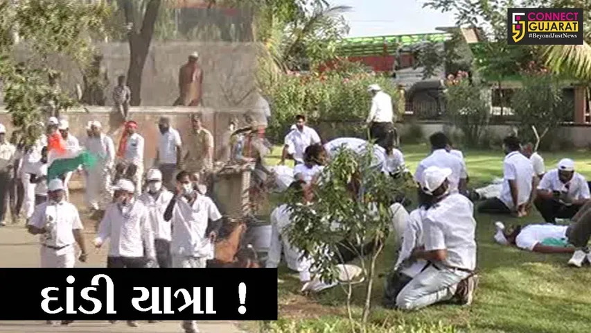 ભરૂચ: દાંડી યાત્રાનું ત્રાલસા ગામ ખાતે સ્વાગત, ૬૫ વર્ષના વૃદ્ધ દોડીને પૂર્ણ કરશે યાત્રા