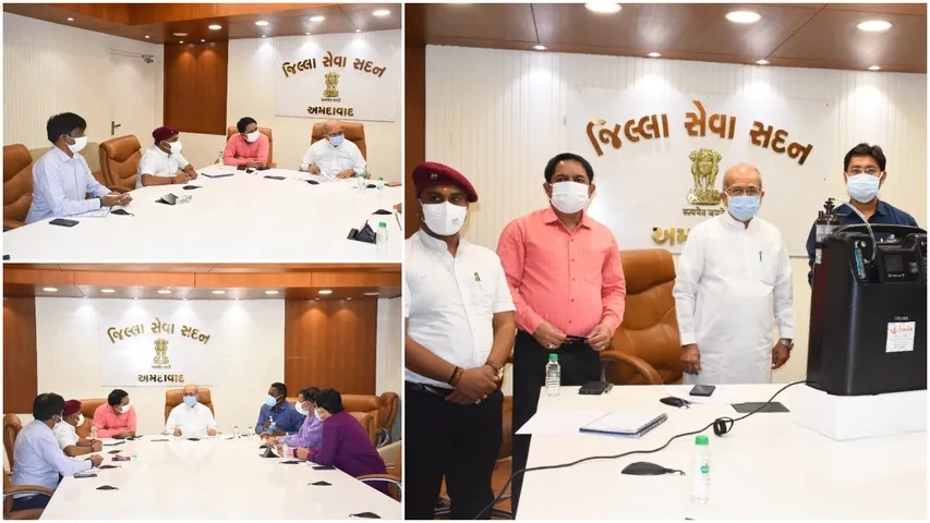 અમદાવાદ: શિક્ષણમંત્રી ભુપેન્દ્રસિંહ ચુડાસમાના હસ્તે ૨૫ ઓક્સિજન કોન્સન્ટ્રેટર મશીન અર્પણ કરાયા