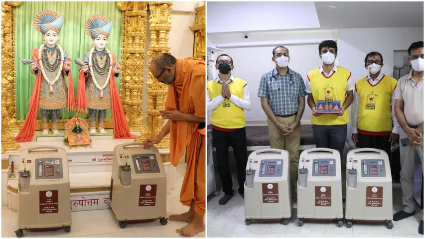 જામનગર : કોરોના દર્દીઓની સારવાર માટે BAPS શ્રી સ્વામિનારાયણ મંદિર દ્વારા ઓક્સિજન કોન્સન્ટ્રેટર મશીન અર્પણ કરાયા