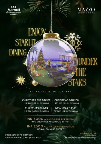 Christmas and NYE Feasts at Marriott Executive Apartments Hyderabad