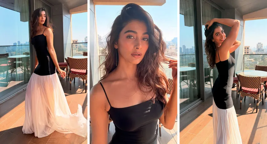 Pooja Hegde Bold Look: The actress dazzled in a black and white dress, showed love for classic colors