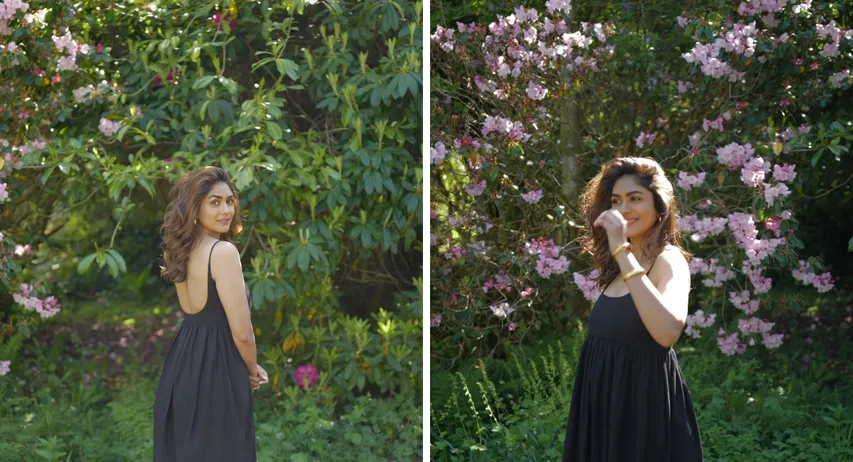 Mrunal Thakur Photo: Mrunal Thakur smiling amidst blooming flowers: One picture, thousand emotions