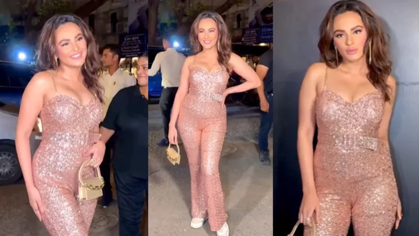 Seerat Kapoor Donnes A Jaw Dropping Rose Gold Jumpsuit At Lakshmi Manchu Birthday Steals the Spotlight