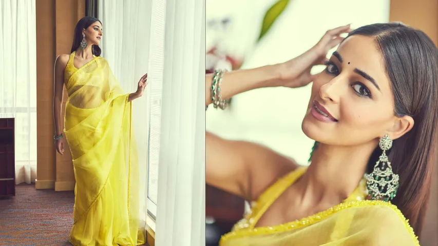 Ananya Pandey saree look Ananya Pandey showed her charming style in saree