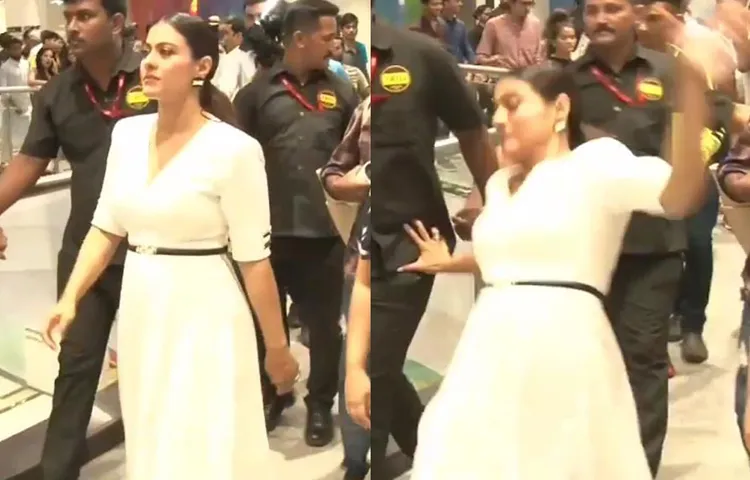 मॉल में चलते-चलते भीड़ में अचानक बुरी तरह गिर पड़ीं काजोल, देखें वीडियो