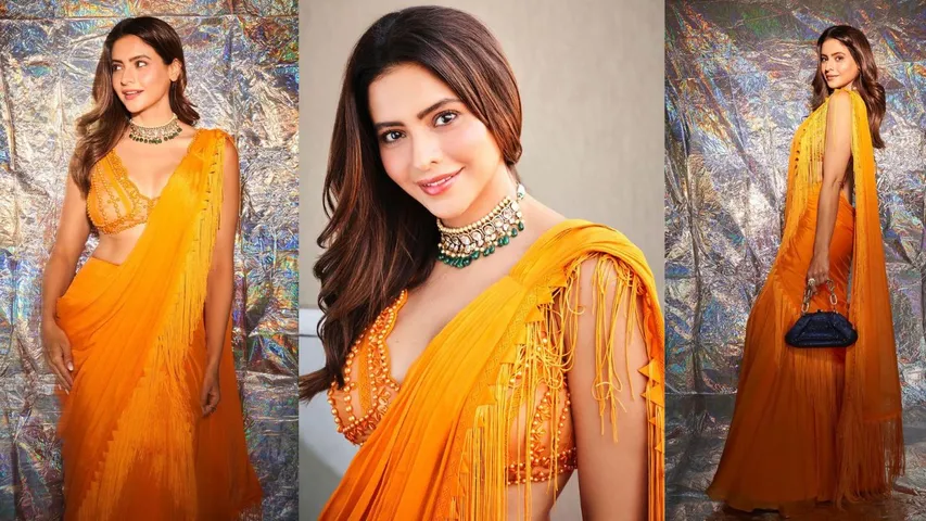 मशहूर टीवी एक्ट्रेस आमना शरीफ Latest Photoshoot : Orange Saree मे Aamna ने दिए किलर पोज 
