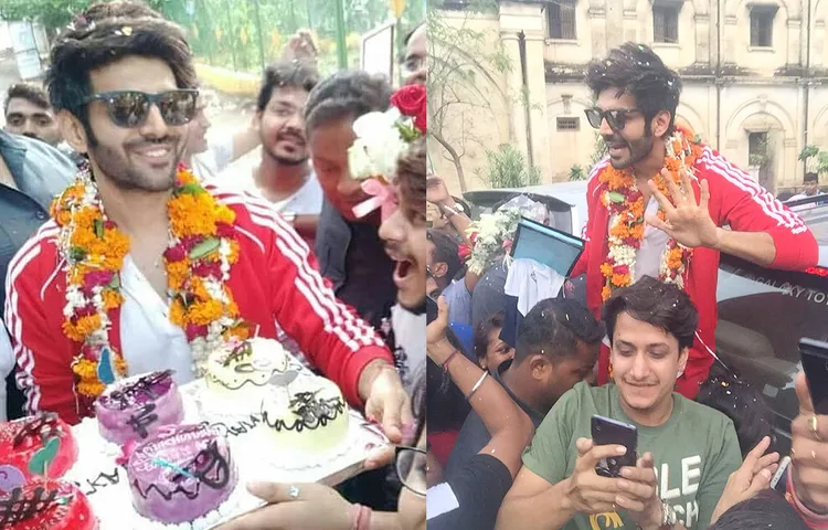 होमटाउन ग्वालियर में हुआ कार्तिक आर्यन का शानदार स्वागत