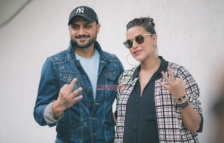नेहा धूपिया के शो #NoFilterNeha के सेट पर पहुंचे हरभजन सिंह