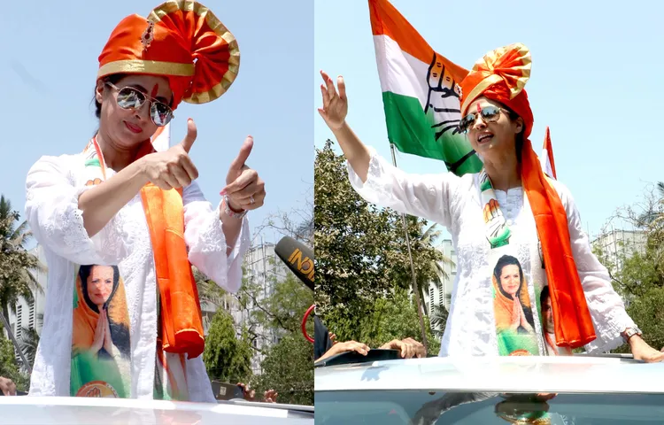 मुंबई के अंधेरी में 'यूथ मीट' को संबोधित करने पहुंची कांग्रेस की उम्मीदवार उर्मिला मातोंडकर