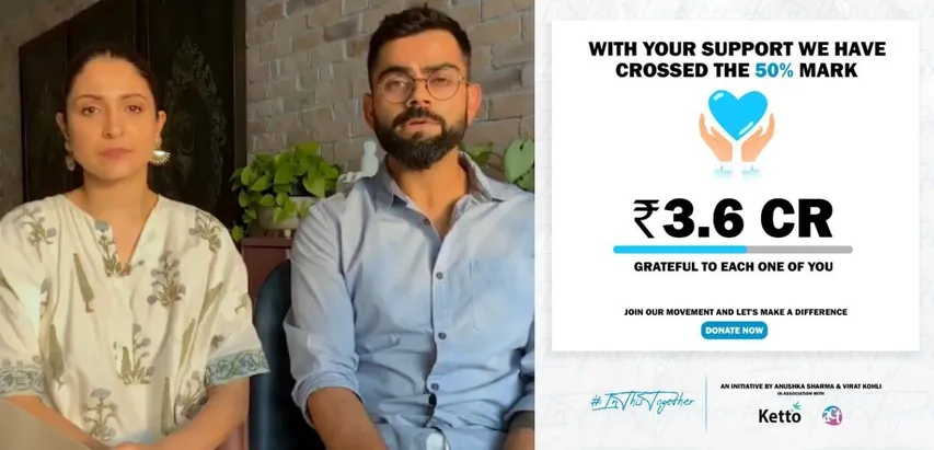 अनुष्का और विराट ने 24 घंटे से कम समय में जुटाए 3.6 करोड़ फंड