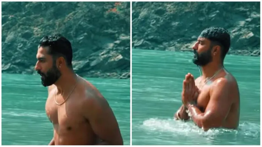 एक्टर विक्की कौशल ने लगाई गंगा नदी में डुबकी
