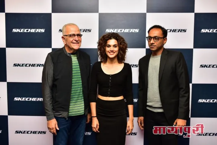 गुरुग्राम के एंबियंस मॉल में तापसी पन्नू ने 90 वीं स्केचर्स स्टोर का उद्घाटन किया