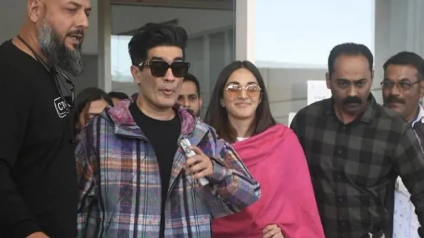Bride-to-be Kiara Advani arrives at Jaisalmer airport with designer Manish Malhotra