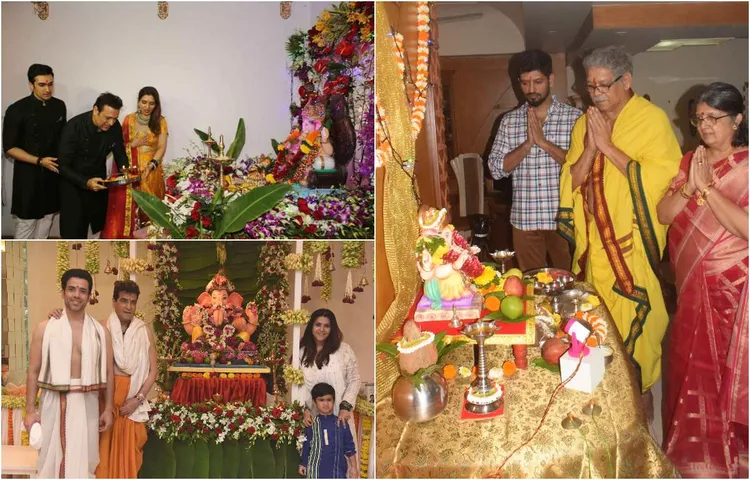 बॉलीवुड सितारों के घर गणपति की धूम