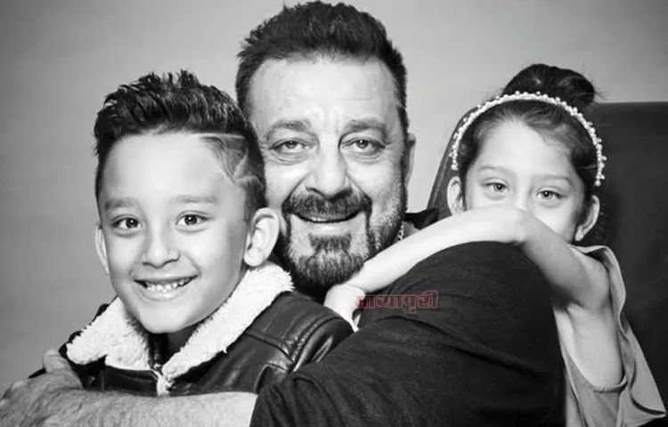 क्राफ्ट और पेंटिंग के काम में अपने बच्चों की मदद करते हैं संजय दत्त