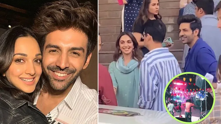 Photos and video from the sets of Kartik Aaryan and Kiara Advani's film 'Satyaprem Ki Katha' leaked