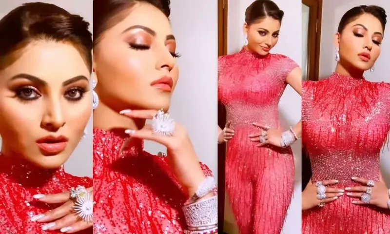 रेड हॉट लुक में फैन्स अपनी हॉटनेस का दीवाना बनाते हुए उर्वशी रौतेला ने गोवा में आयोजित समारोहों में की मेजबानी
