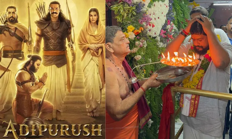 आदिपुरुष के लिए आशीर्वाद लेने कर्मघाट हनुमान मंदिर पहुंचे निर्देशक ओम राउत