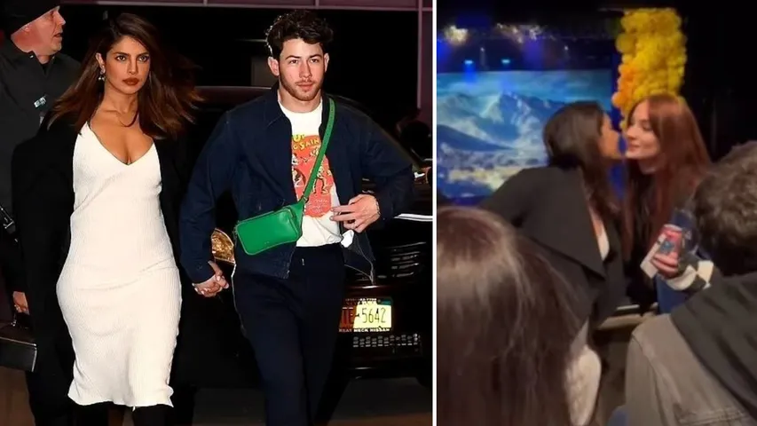 Priyanka Chopra and Sophie Turner cheer for the Jonas Brothers
