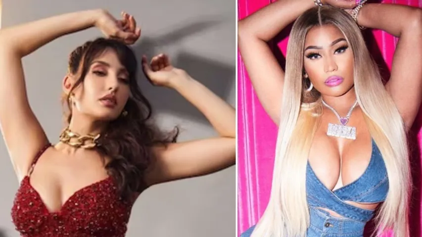 qatar_world_cup_2022 Nora Fatehi  with rapper Nicki Minaj  mayapuri